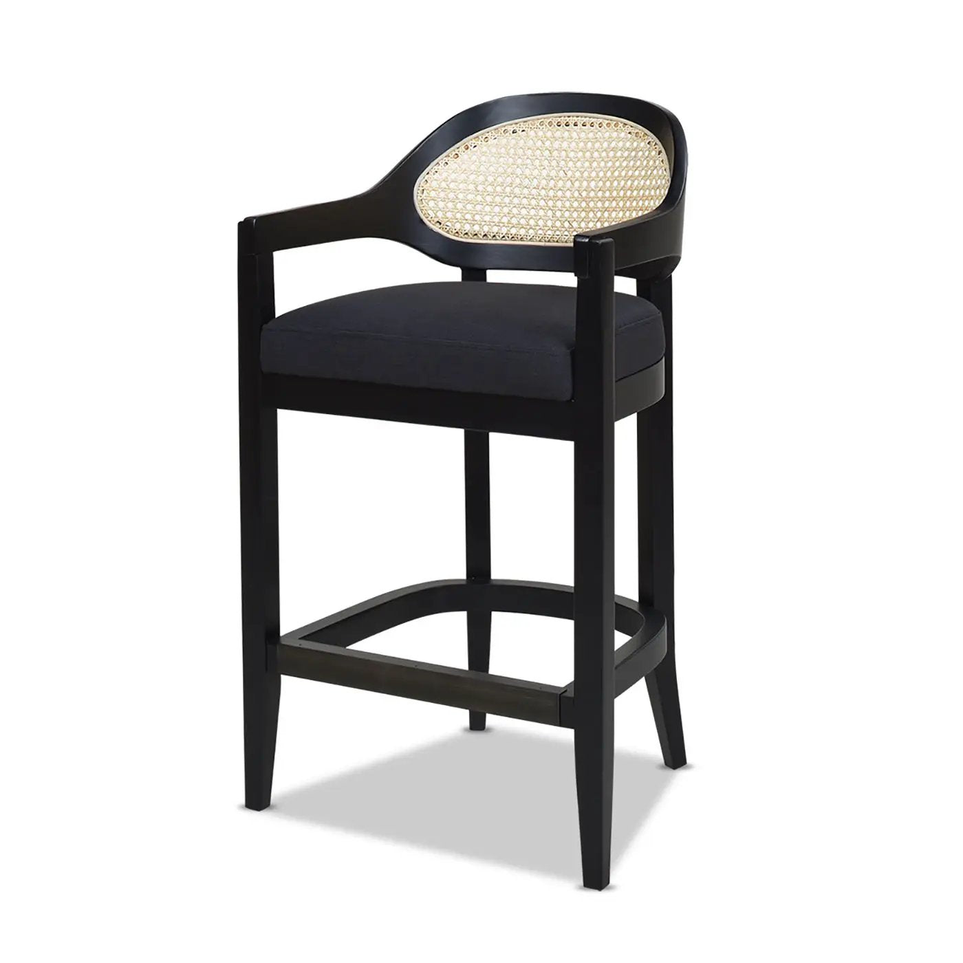 Americana - Mid-Century Modern Cane Back Counter Stool by Unique Piece Furniture