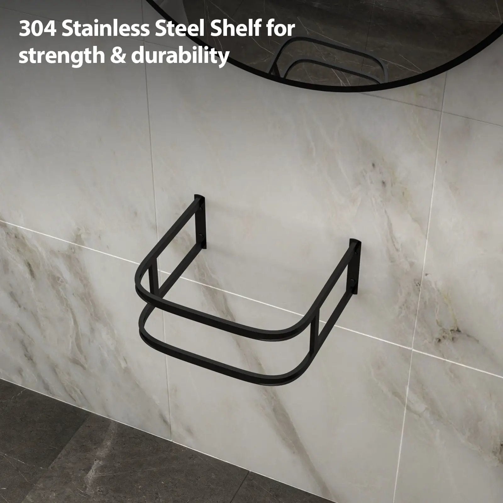 Wall Mounted Bathroom Sink With Towel Bar & Overflow - White / Black by HouseOfZazla