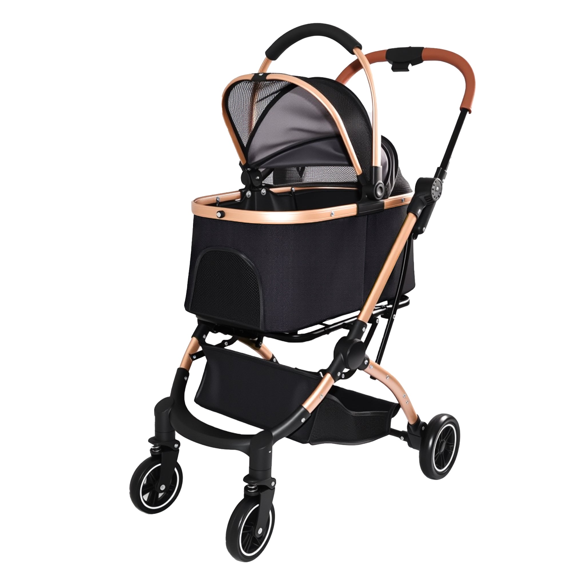 Pet Stroller for Dogs and Cats, 2-in-1 Detachable Foldable Design by HouseOfZazla