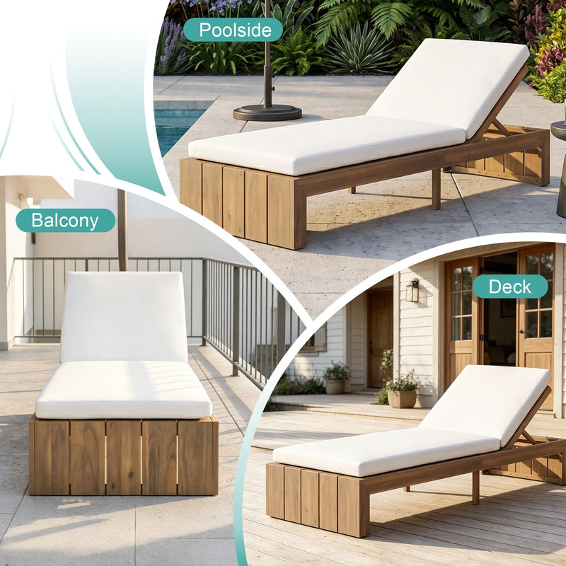 Adjustable Outdoor Chaise Lounge Patio Recliner With Removable Cushion by HouseOfZazla