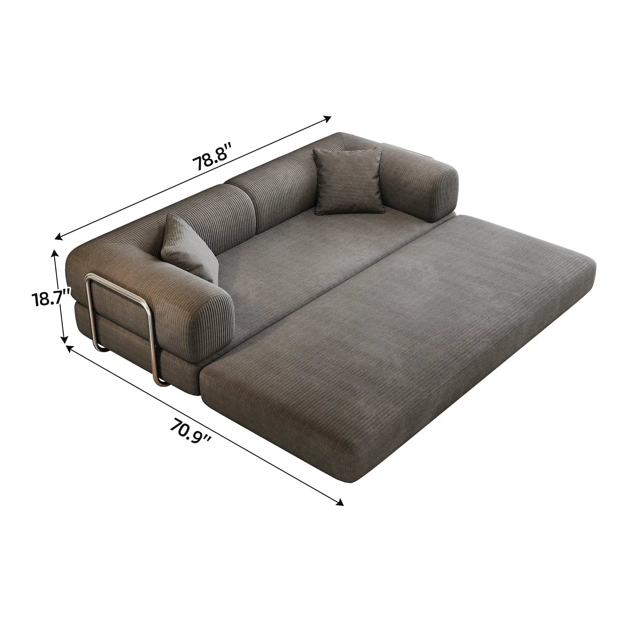 78.8" Compression Sofa Bed with Pillow Back Support by HouseOfZazla