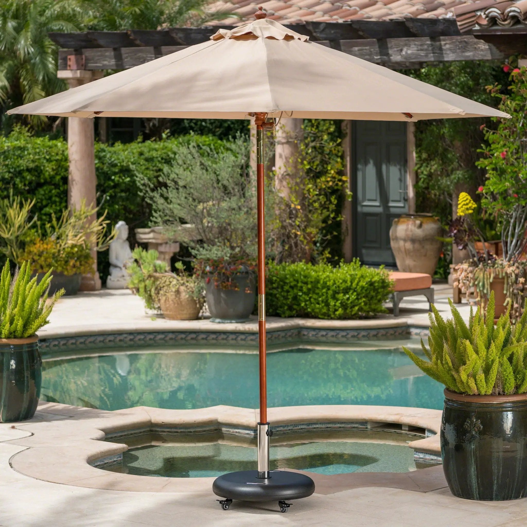 Wheelie - Round Umbrella Base with Stainless Steel Holder by HouseOfZazla