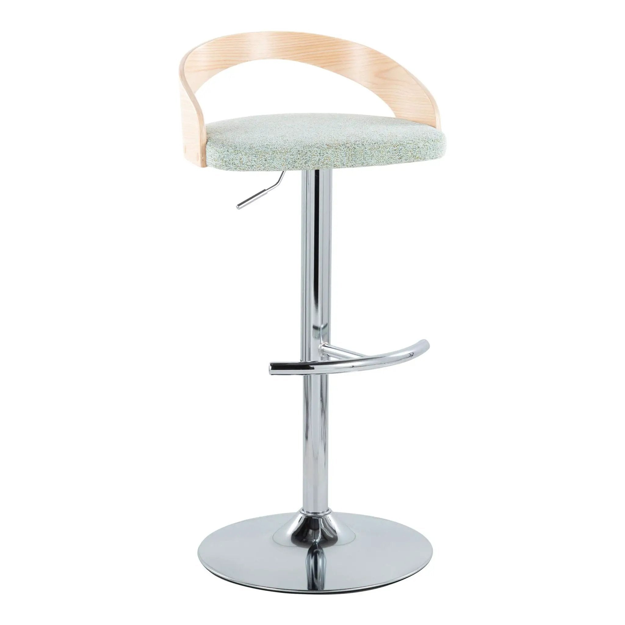 Grotto - Contemporary Adjustable Barstool, Swivel With Rounded T Footrest (Set of 2) by Unique Piece Furniture