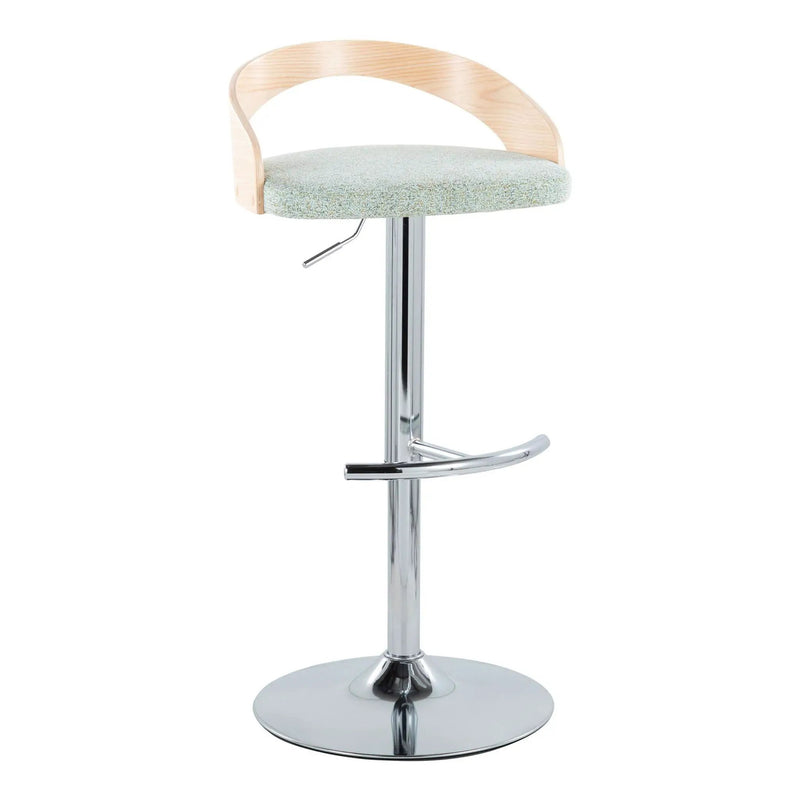 Grotto - Contemporary Adjustable Barstool, Swivel With Rounded T Footrest (Set of 2) by HouseOfZazla