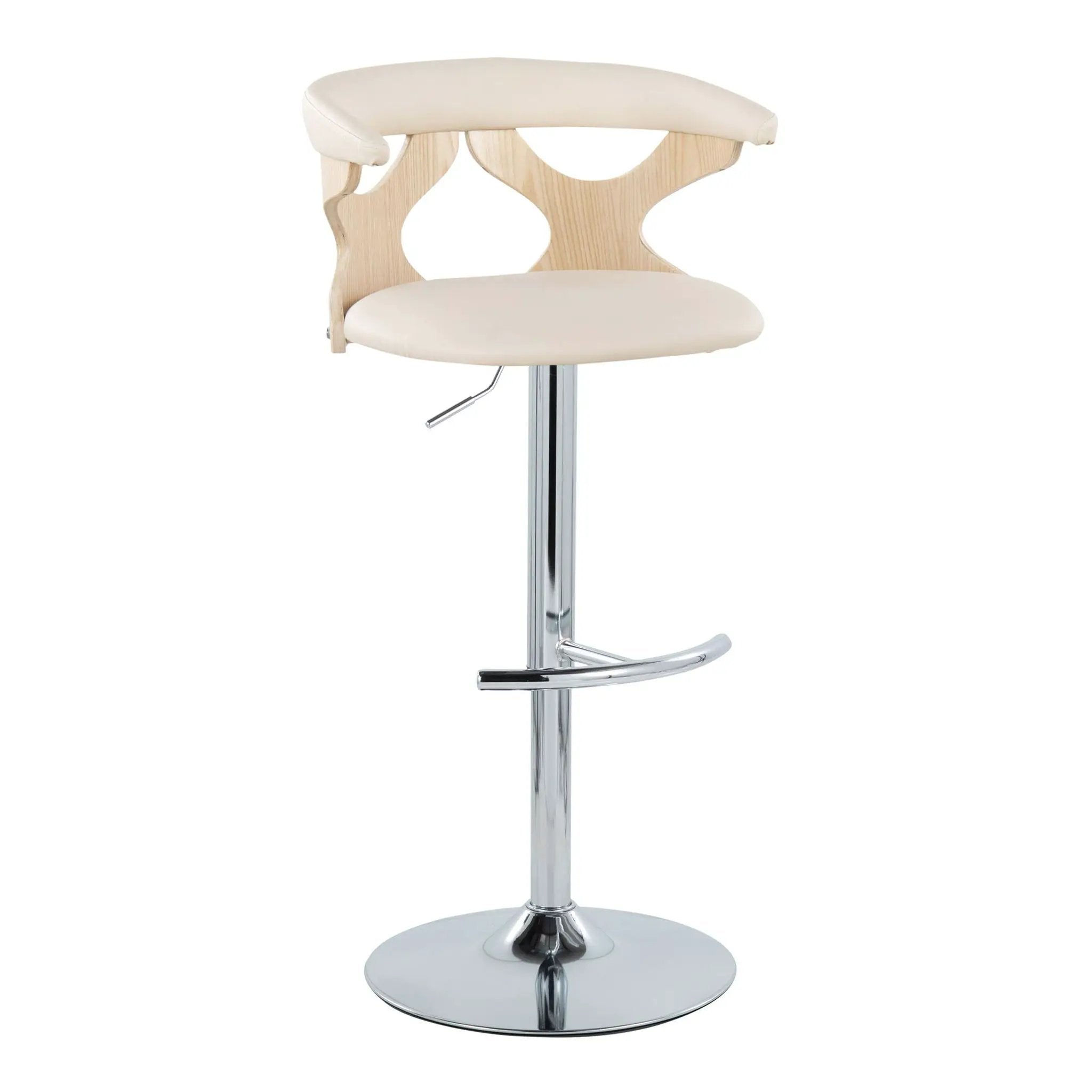Gardenia - Contemporary Adjustable Barstool & Swivel, Rounded T Footrest (Set of 2) by Unique Piece Furniture