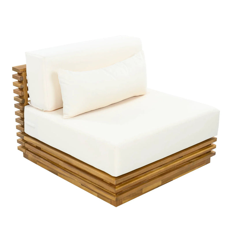 Oversized Outdoor Club Chair with Acacia Wood Frame by HouseOfZazla