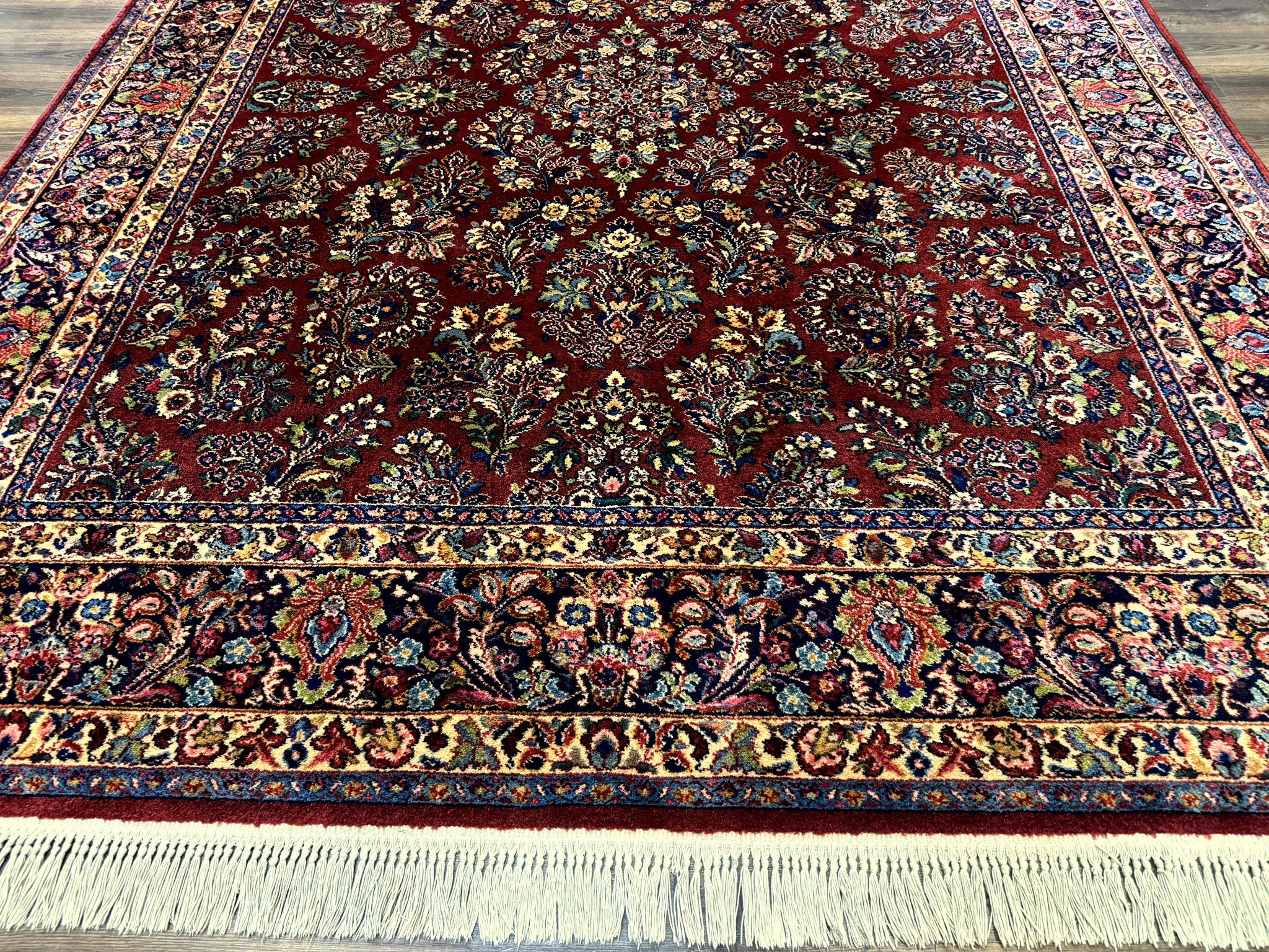 8.8 x 10.6 Karastan Red Sarouk Rug #785, Wool Pile Original 700 Series by Jewel Rugs
