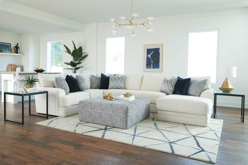 Polaris - Sectional With Comfort Coil Seating, 9 Included Accent Pillows And Included Cocktail Ottoman by Unique Piece Furniture