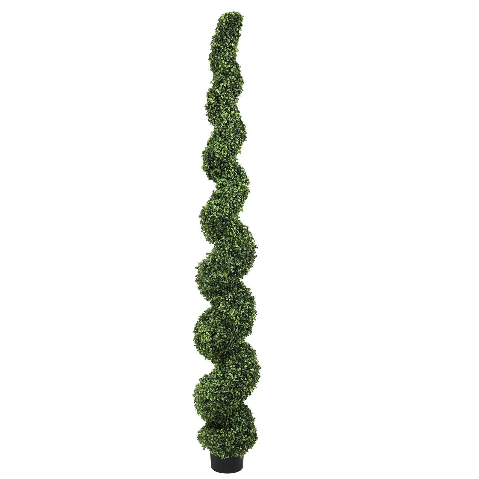 7FT Spiral Topiary Trees Artificial Outdoor Faux Boxwood Plants by HouseOfZazla