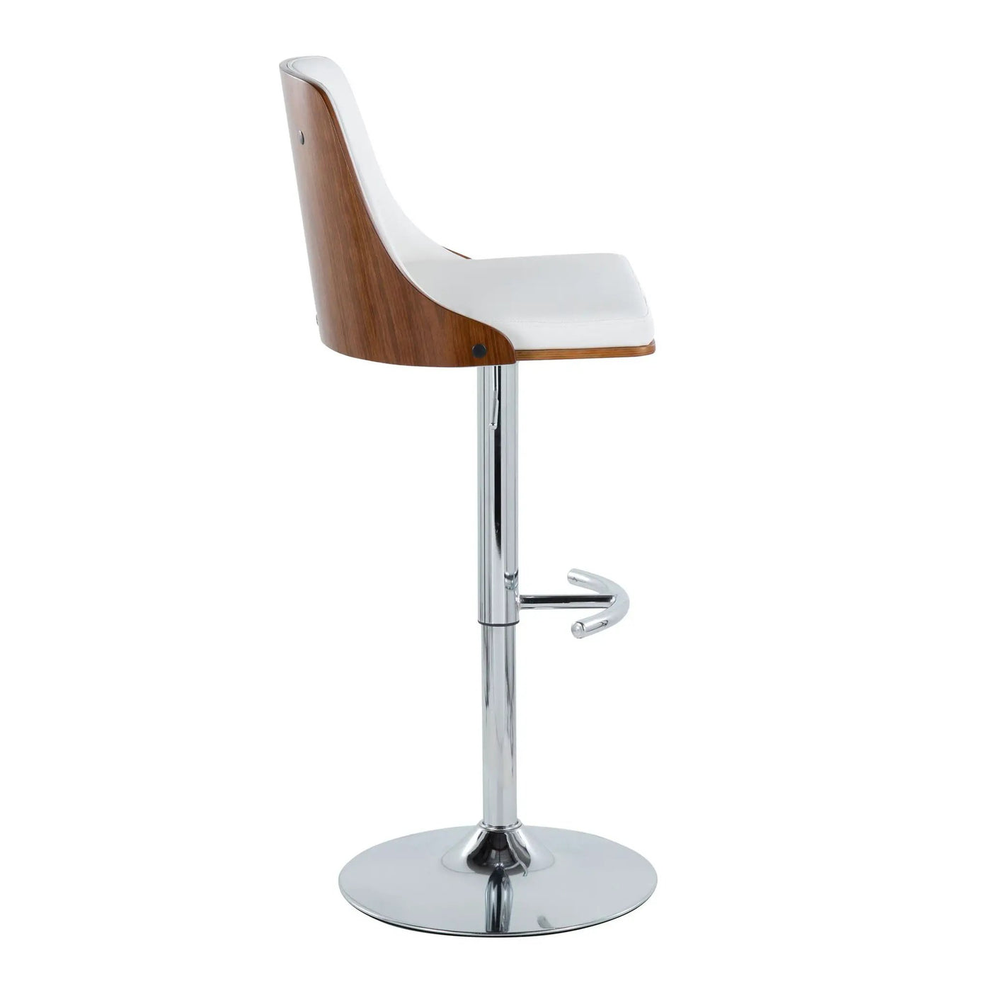 Gianna - Mid Century Modern Adjustable Barstool With Swivel With Rounded T Footrest (Set of 2) by HouseOfZazla