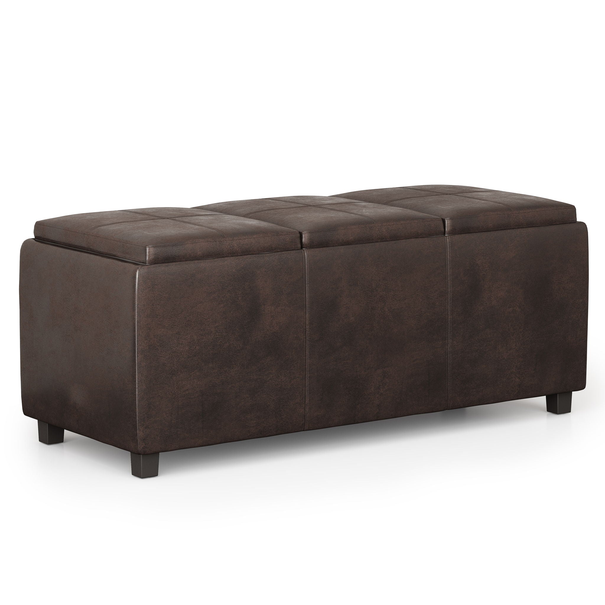 Avalon - Storage Ottoman - Distressed Brown by HouseOfZazla