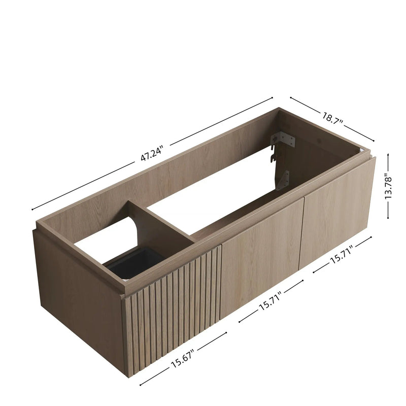48" MURI Heidelberg Woodgrain Plywood Cabinet with Double Doors and One Drawer by HouseOfZazla