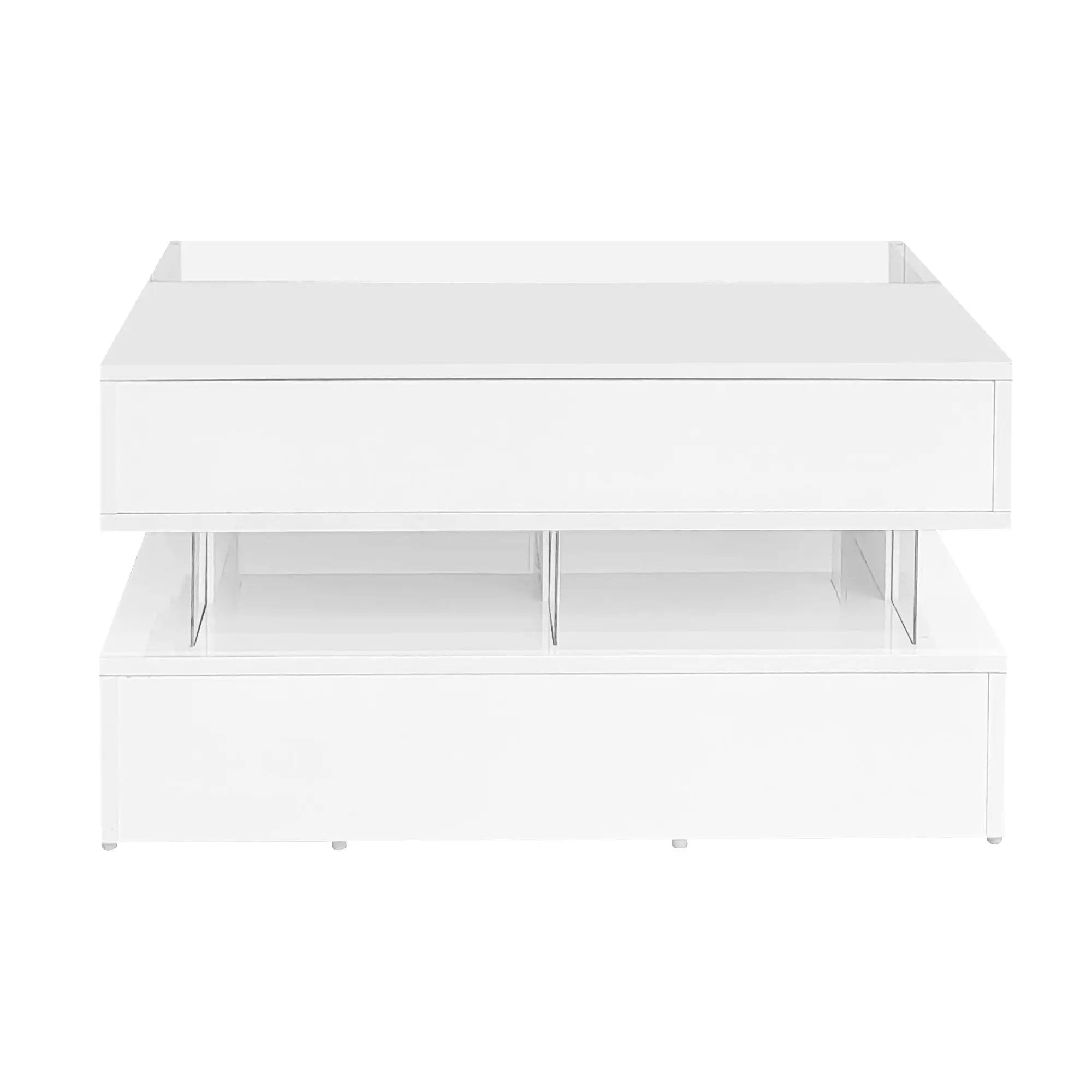 Lift Top Coffee Table With 2 Drawers, Hidden Space And LED Lights For Living Room by HouseOfZazla