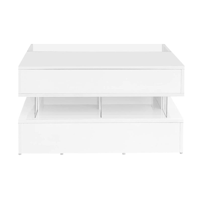 Lift Top Coffee Table With 2 Drawers, Hidden Space And LED Lights For Living Room by HouseOfZazla