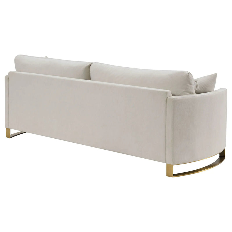 Corliss Upholstered Curved Track Arm Sofa Beige by Unique Piece Furniture