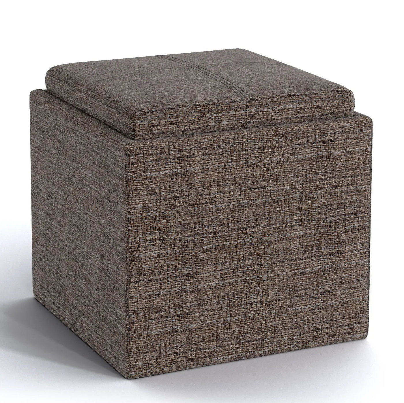 Rockwood - Upholstered Cube Storage Ottoman With Tray by HouseOfZazla