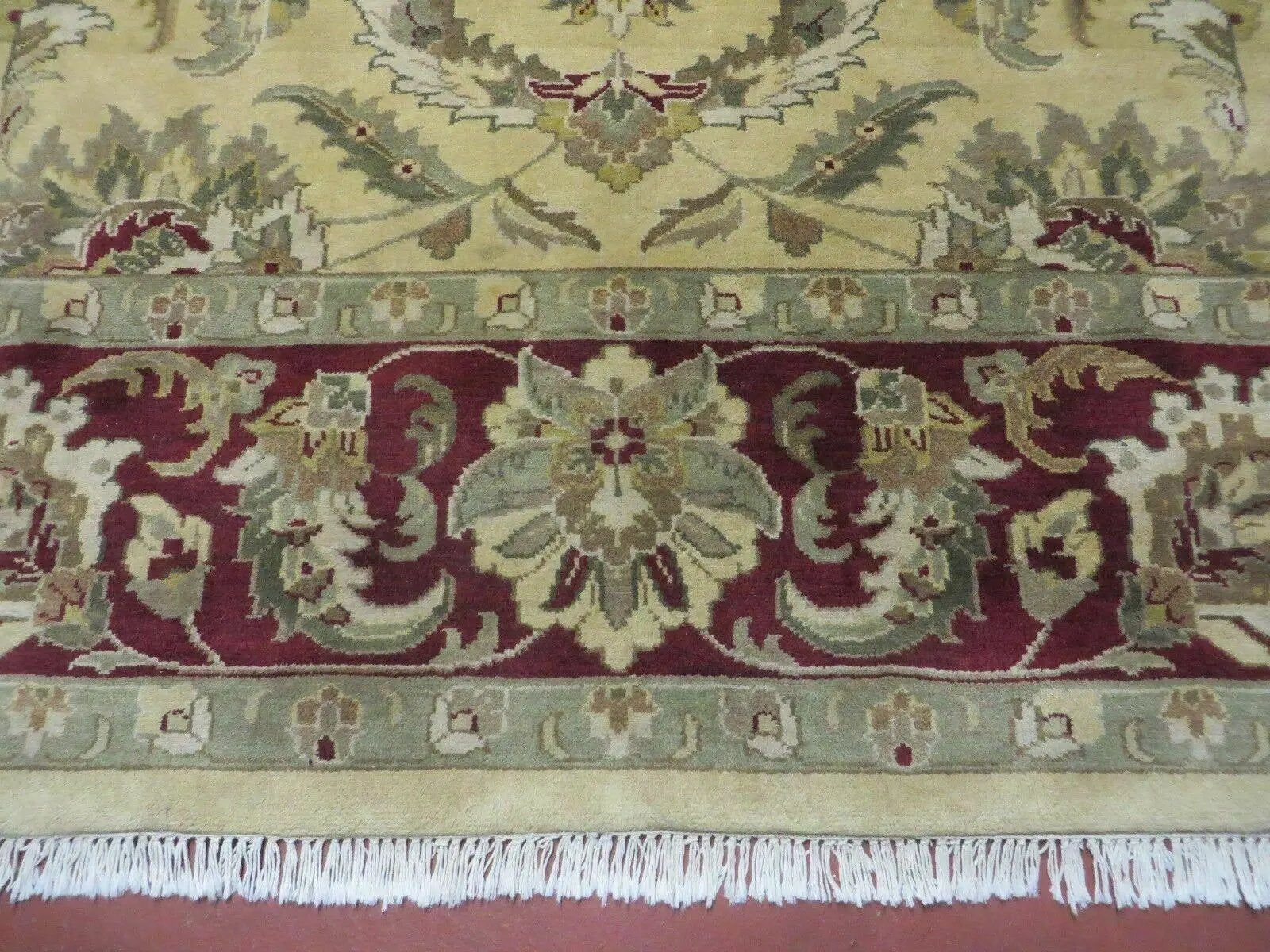 9' X 12' Vintage Handmade India Oriental Jaipur Quality Tea Wash Hand Knotted by Jewel Rugs