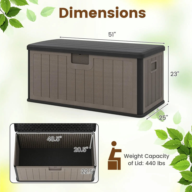 100 Gallon Large Deck Box with Lockable Lid for Patio by DirectDeals