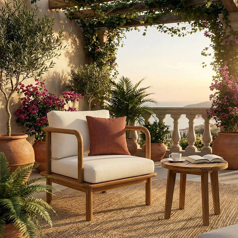 Canape Acacia Club Chair with Water-Repellent Cushion by HouseOfZazla
