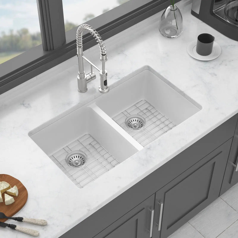 Granite Composite Double Bowl Undermount Kitchen Sink by HouseOfZazla