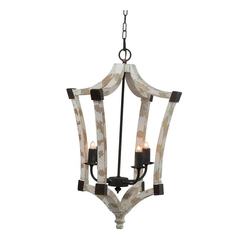4 Light Chandelier, Hanging Light Fixture With Adjustable Chain For Kitchen, Bulb Not Included - Cream by Unique Piece Furniture