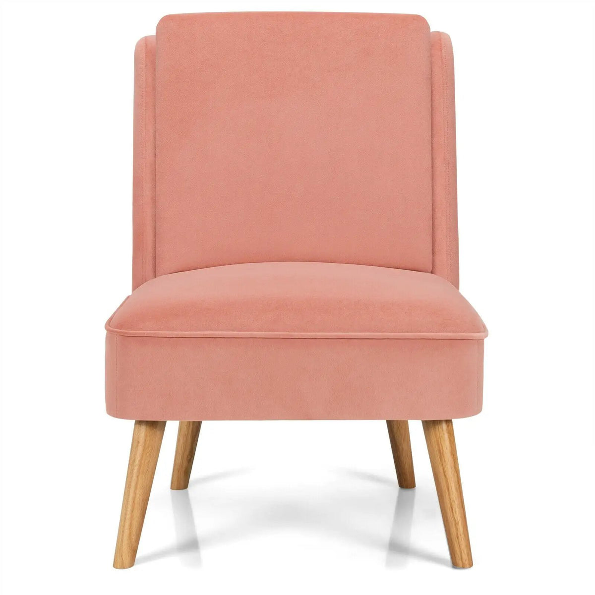 Velvet Accent Armless Side Chair with Rubber Wood Legs for Bedroom, photo 24 of 24