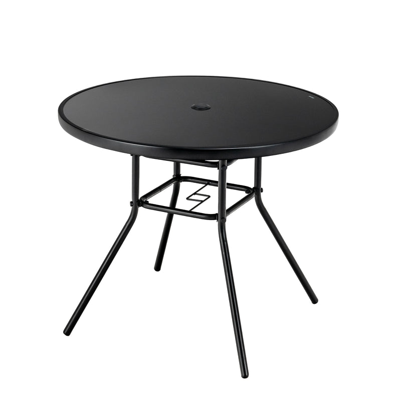 34 Inch Patio Dining Table with 1.5 inch Umbrella Hole for Garden by DirectDeals