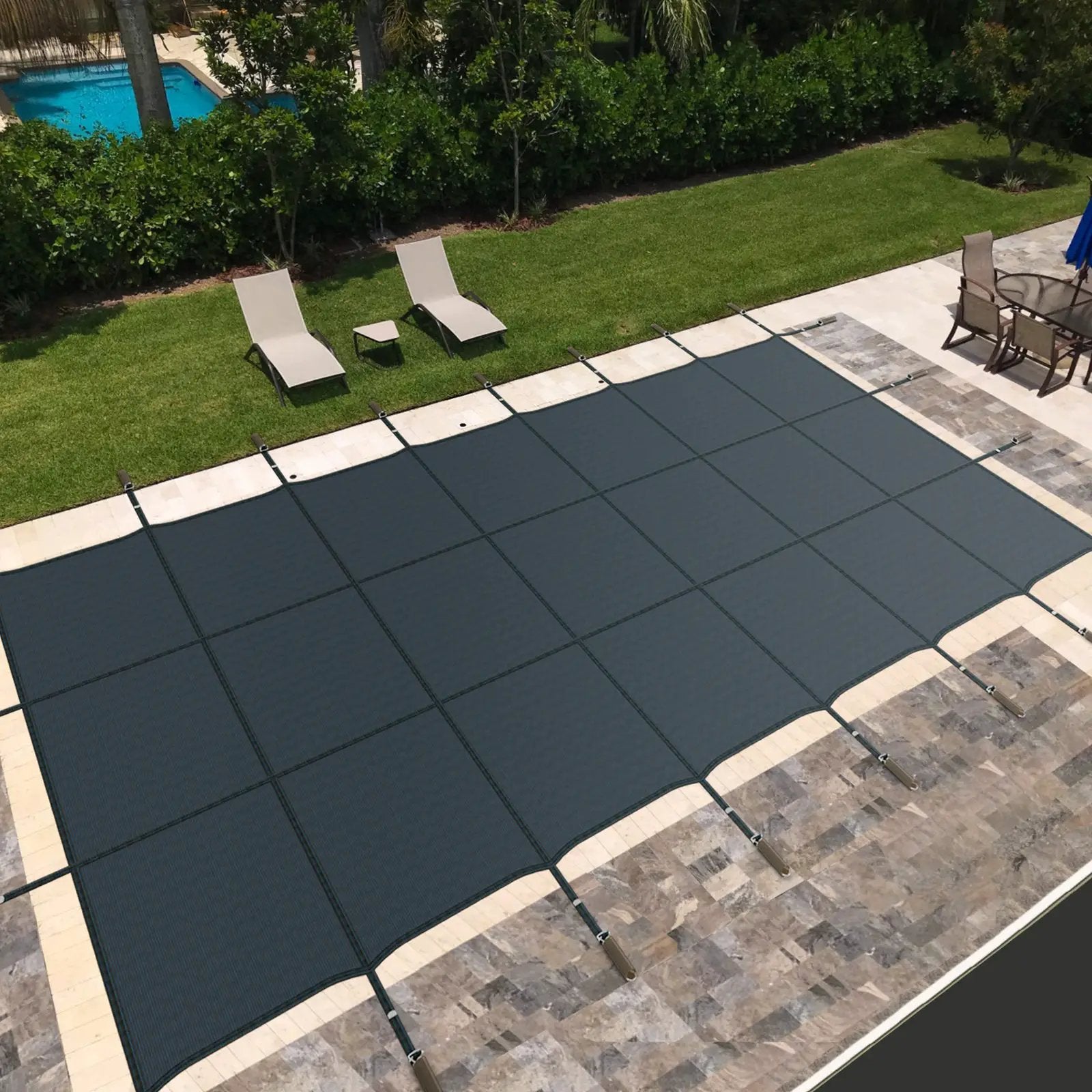 34 x 18 Feet Safety Pool Cover Fits 32 x16 Feet Inground Swimming Pools by DirectDeals