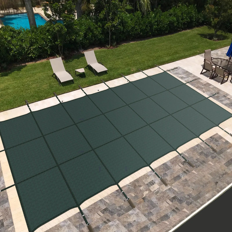 34 x 18 Feet Safety Pool Cover Fits 32 x16 Feet Inground Swimming Pools by DirectDeals