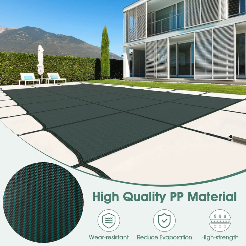34 x 18 Feet Safety Pool Cover Fits 32 x16 Feet Inground Swimming Pools by DirectDeals