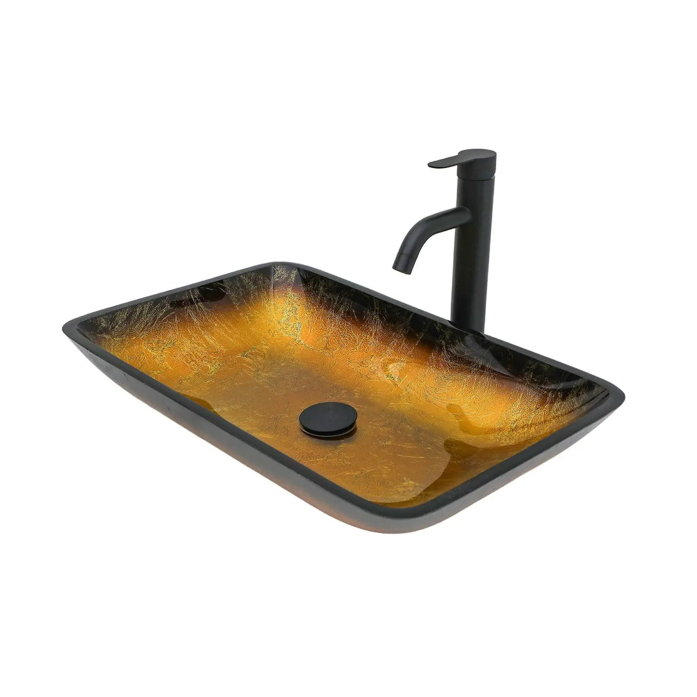 Gradient Tempered Glass Vessel Sink With Pop-Up Drain by HouseOfZazla