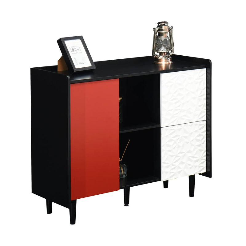 Modern Sideboard Buffet Cabinet With Doors And Unique Panel Styling by HouseOfZazla