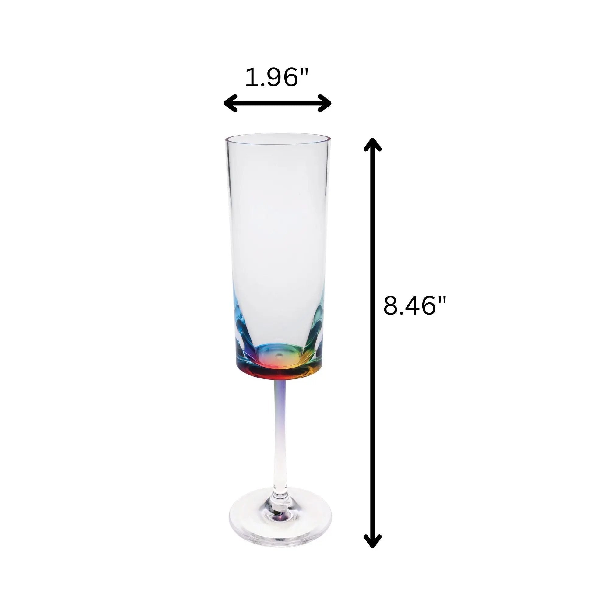 Halo - Oval Unbreakable Plastic Champagne Flutes Acrylic Wedding Glasses, 4Oz Capacity (Set of 4) - Clear by HouseOfZazla