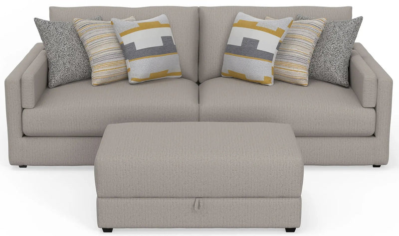 Trevor - Extra Deep Oversized Sofa With Included Storage Cocktail Ottoman by Unique Piece Furniture