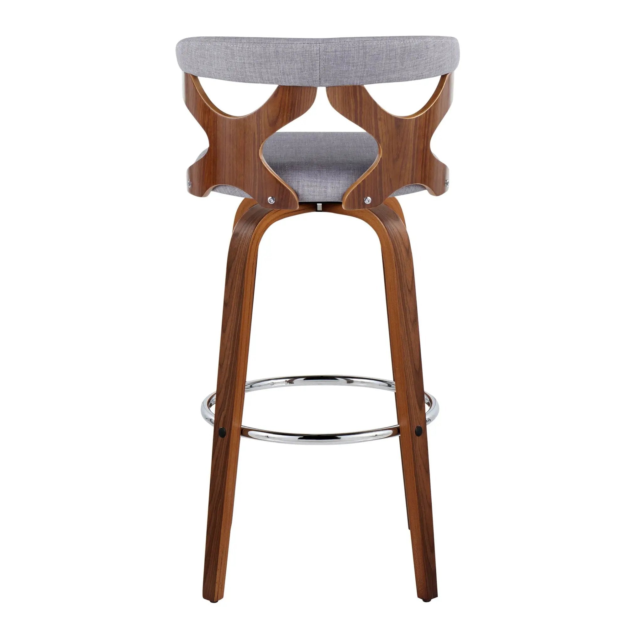 Gardenia - Mid Century Modern Fixed Height Barstool With Swivel With Round Footrest (Set of 2) by HouseOfZazla