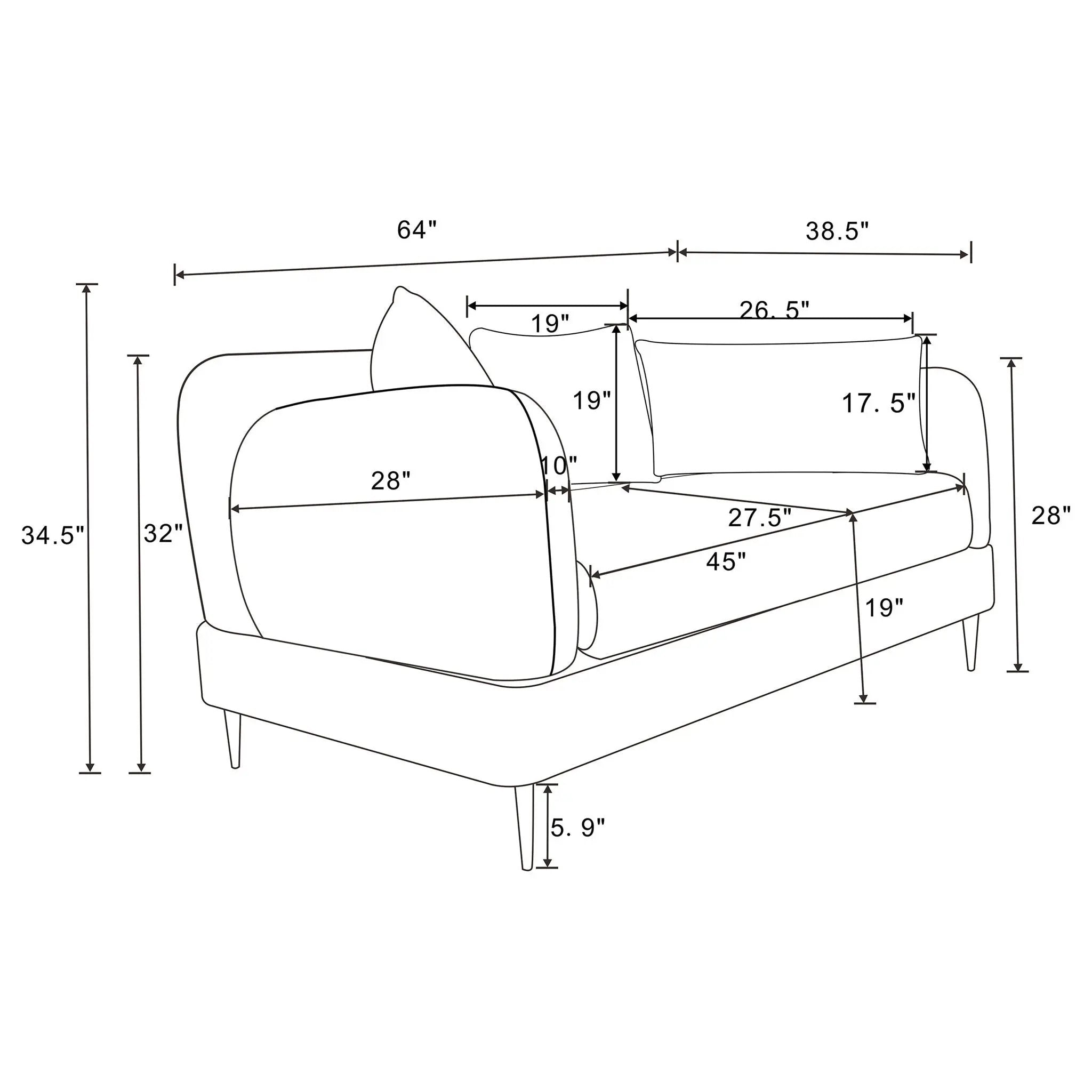 Repley - Upholstered Sculpted Track Arm Loveseat - Beige by HouseOfZazla
