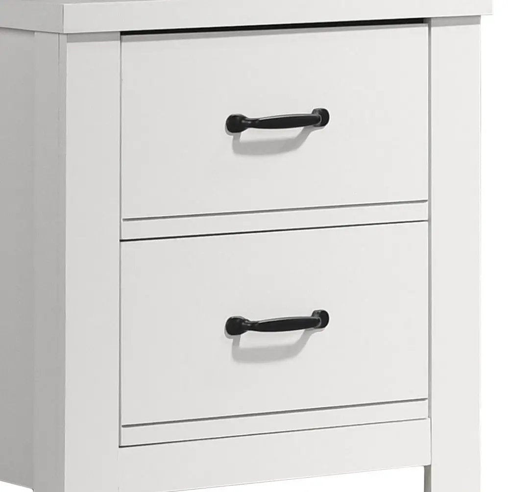 Cassini - 2 Drawer Nightstand Bedside Table - White by HouseOfZazla