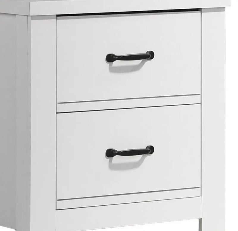 Cassini - 2 Drawer Nightstand Bedside Table - White by Unique Piece Furniture