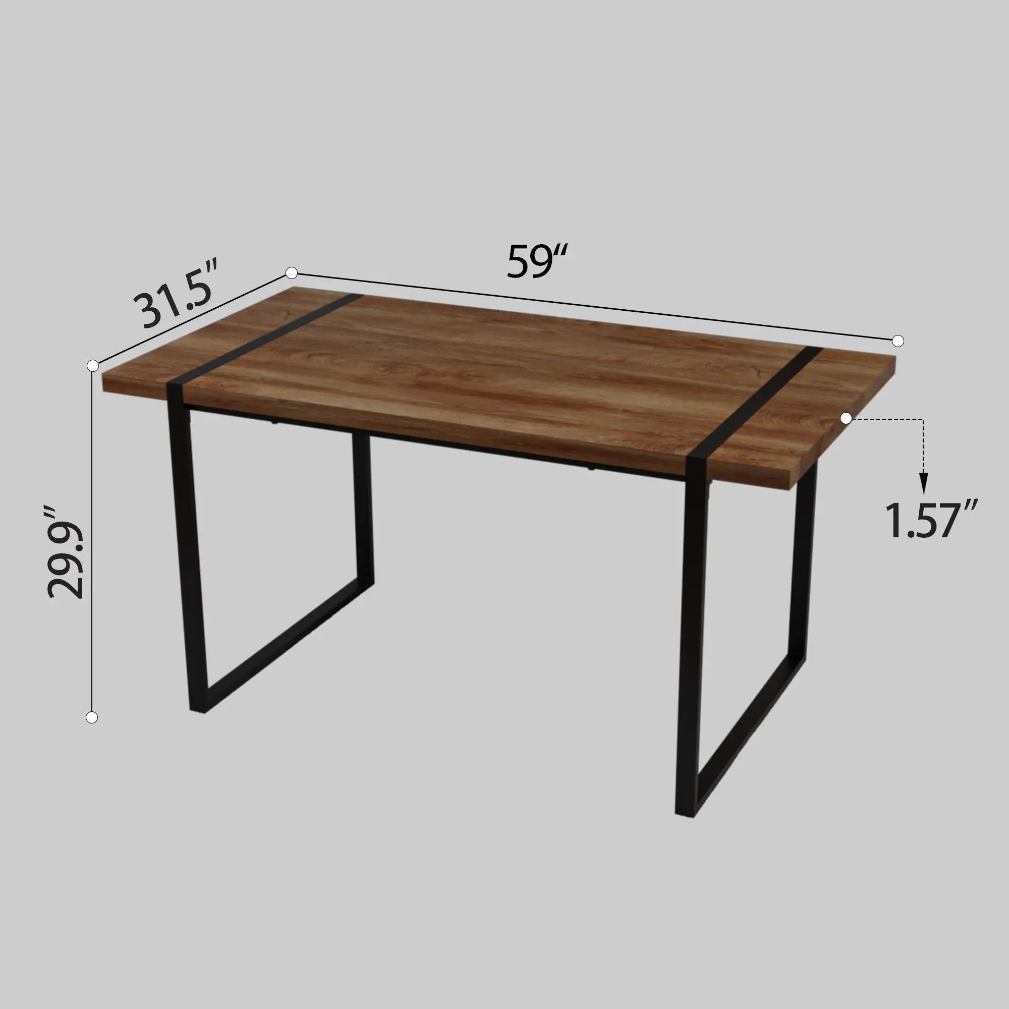 Rectangular Dining Table, 4 - 6 Person Capacity - Wood by HouseOfZazla