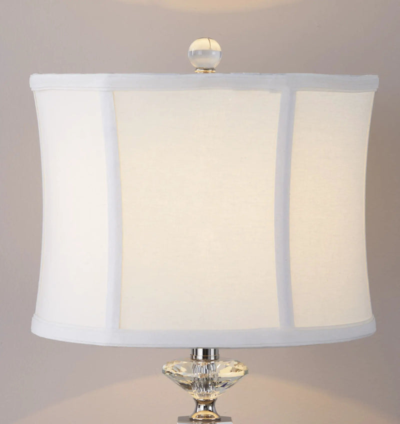 Diamond - Torch Contemporary Crystal Table Lamp (Set of 2) - Clear / Off White / Polished Nickel by HouseOfZazla