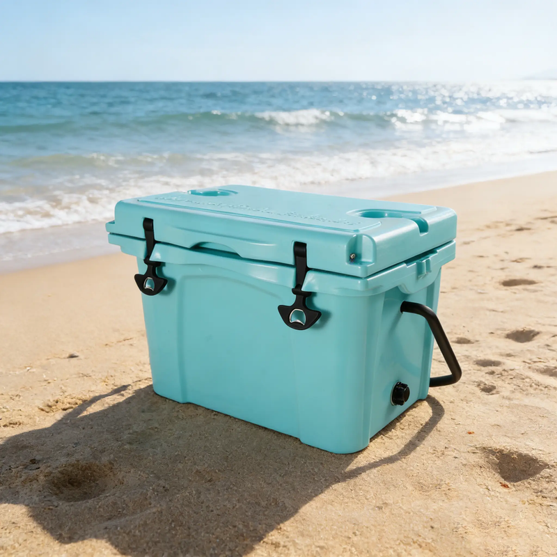 25QT Portable Cooler, Insulated Hard Cooler with Bottle Opener and Cup Holder by HouseOfZazla