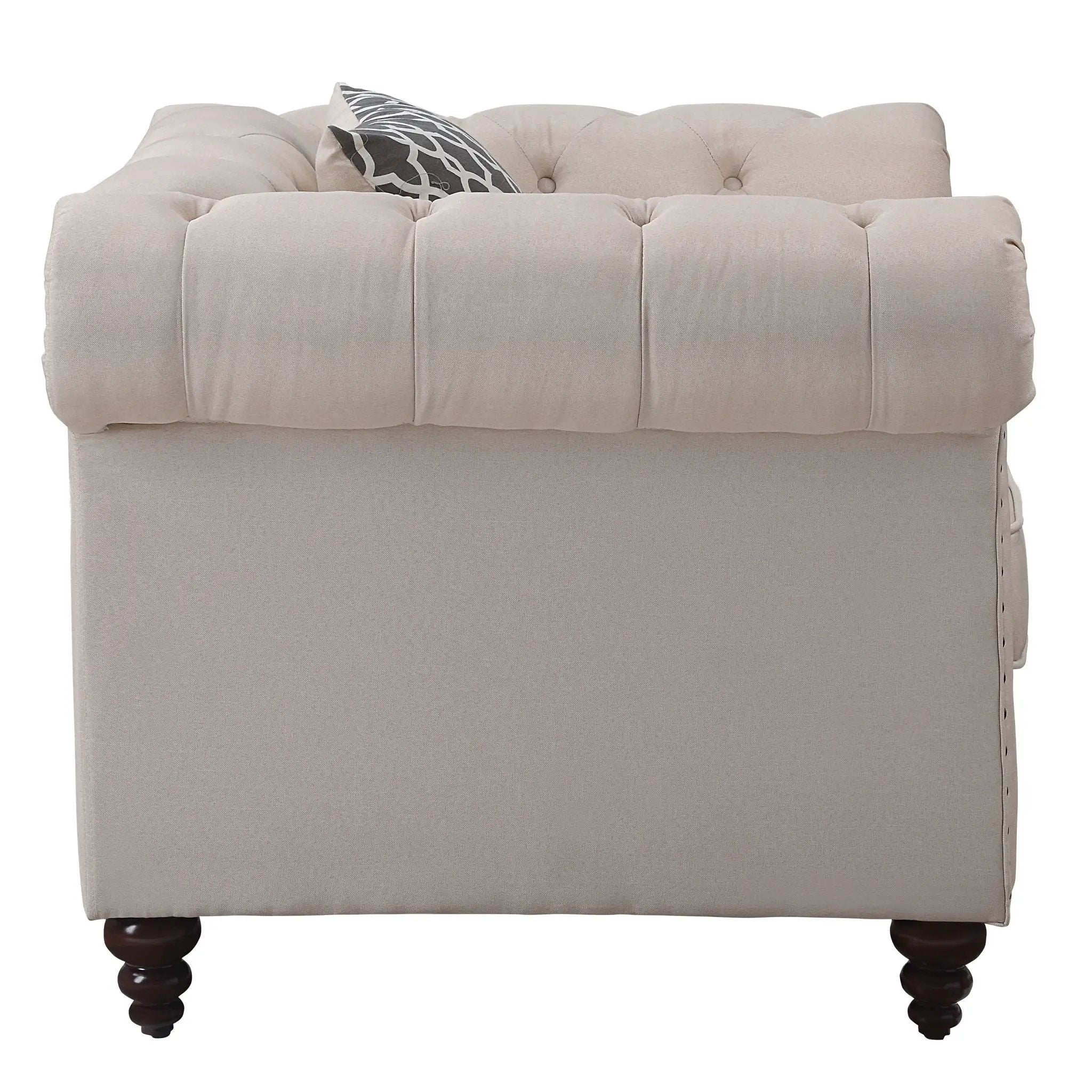 Aurelia - Linen Chair With Pillow - Beige by HouseOfZazla