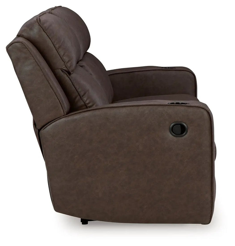 Lavenhorne - Rec Sofa W/Drop Down Table - Granite by Unique Piece Furniture