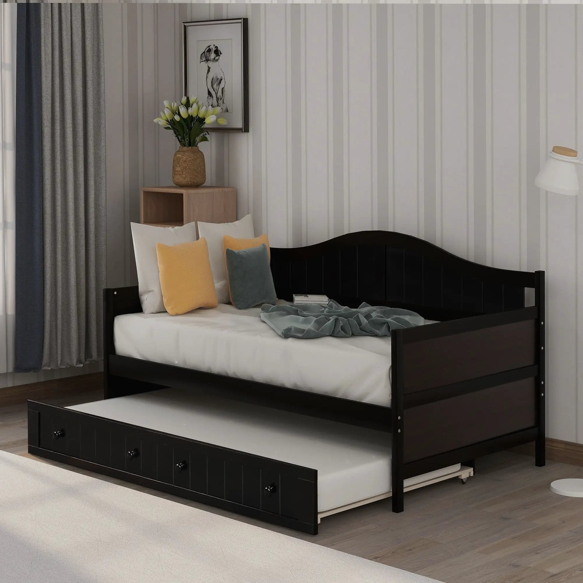 Wooden Daybed, Sofa Bed, No Box Spring Needed by HouseOfZazla