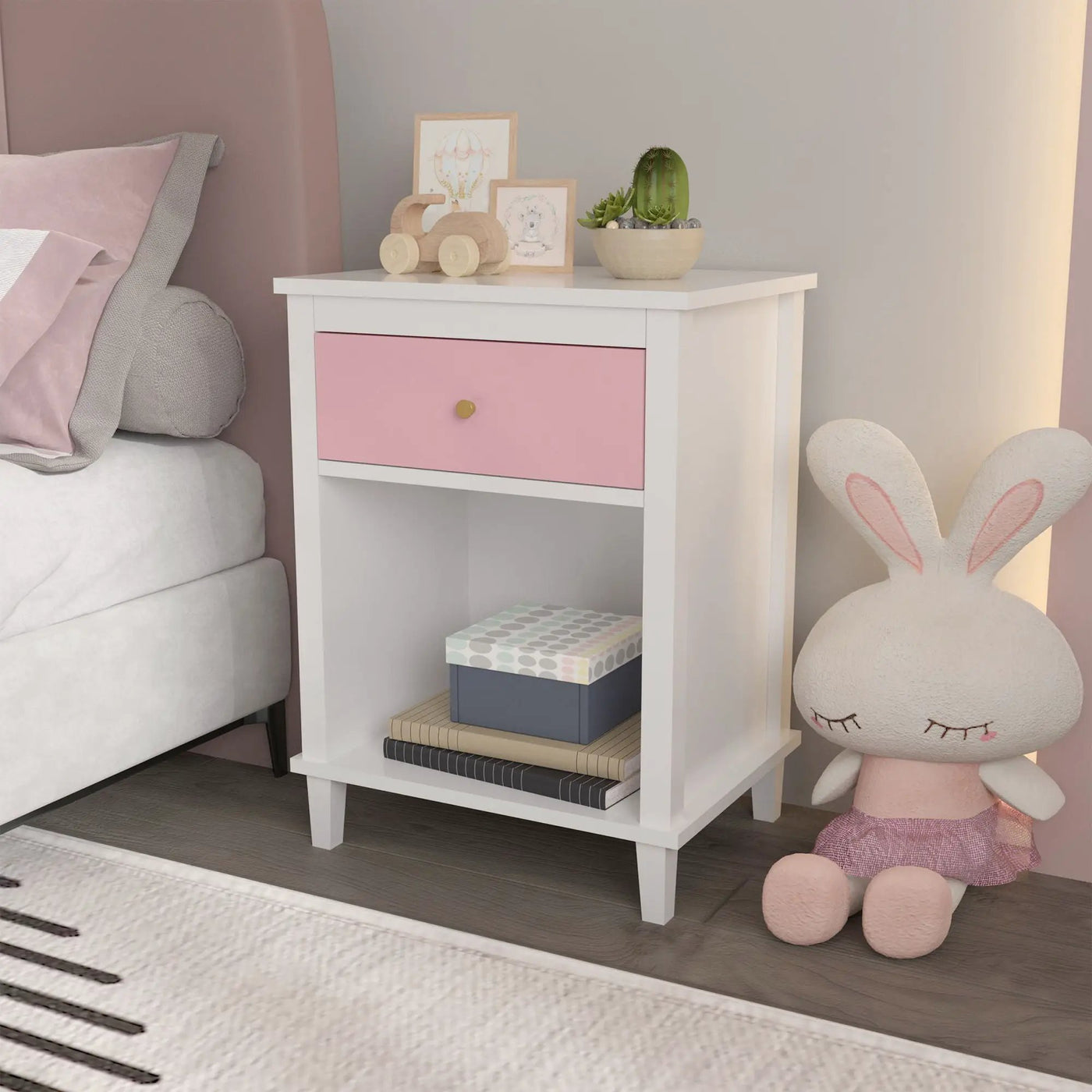 Nightstand With 1 Drawer 1 Shelf by HouseOfZazla