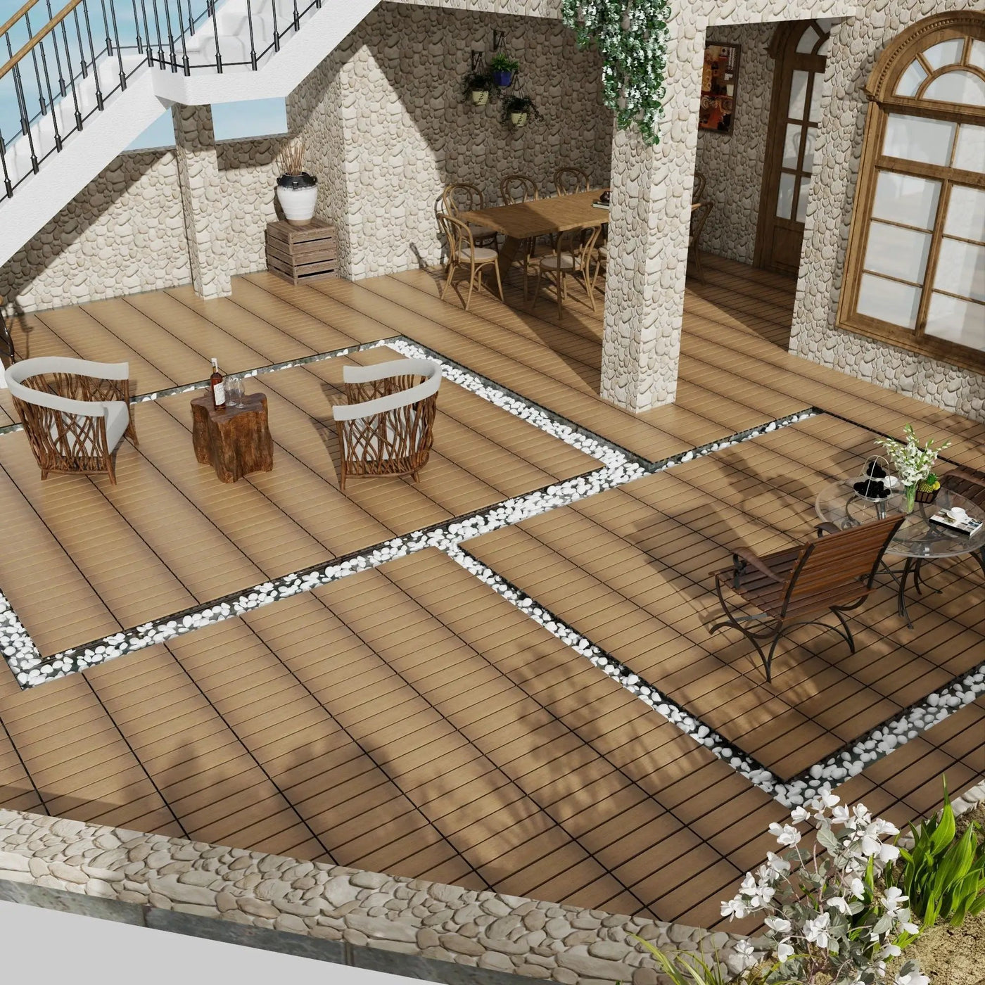Patio Deck Tiles, Pack Of 22 by HouseOfZazla