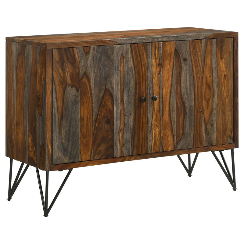Macon 2-door Sheesham Wood Storage Accent Cabinet Grey by Unique Piece Furniture