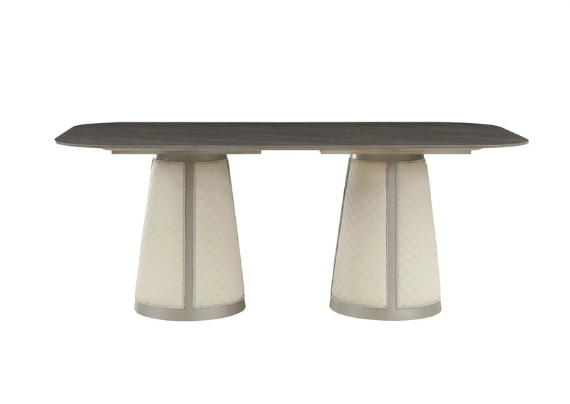 Kasa - Sintered Stone Top Dining Table - Stone Gray / Champagne by Unique Piece Furniture