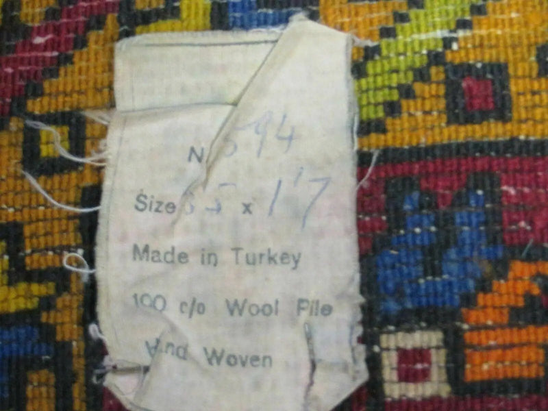 19" X 42" Antique Handmade Turkish Colorful Oushak Oshak Yastik Wool Rug Mat by Jewel Rugs
