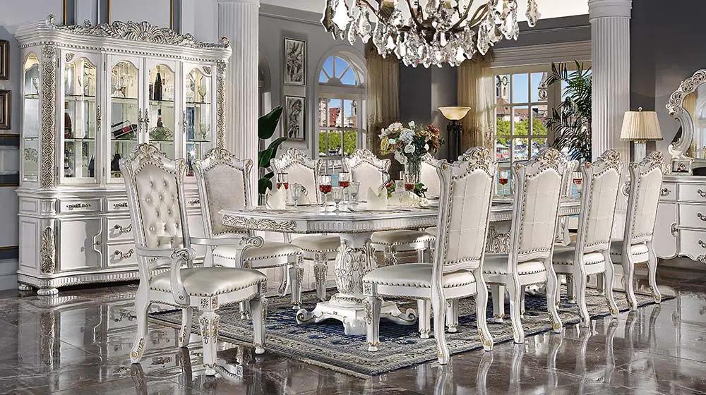 Vendome - 30" Dining Table With Pedestal Base - Antique Pearl by Unique Piece Furniture